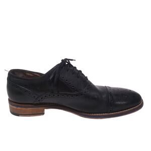 Johnston & Murphy Black Leather Cap Toe Oxford Shoes